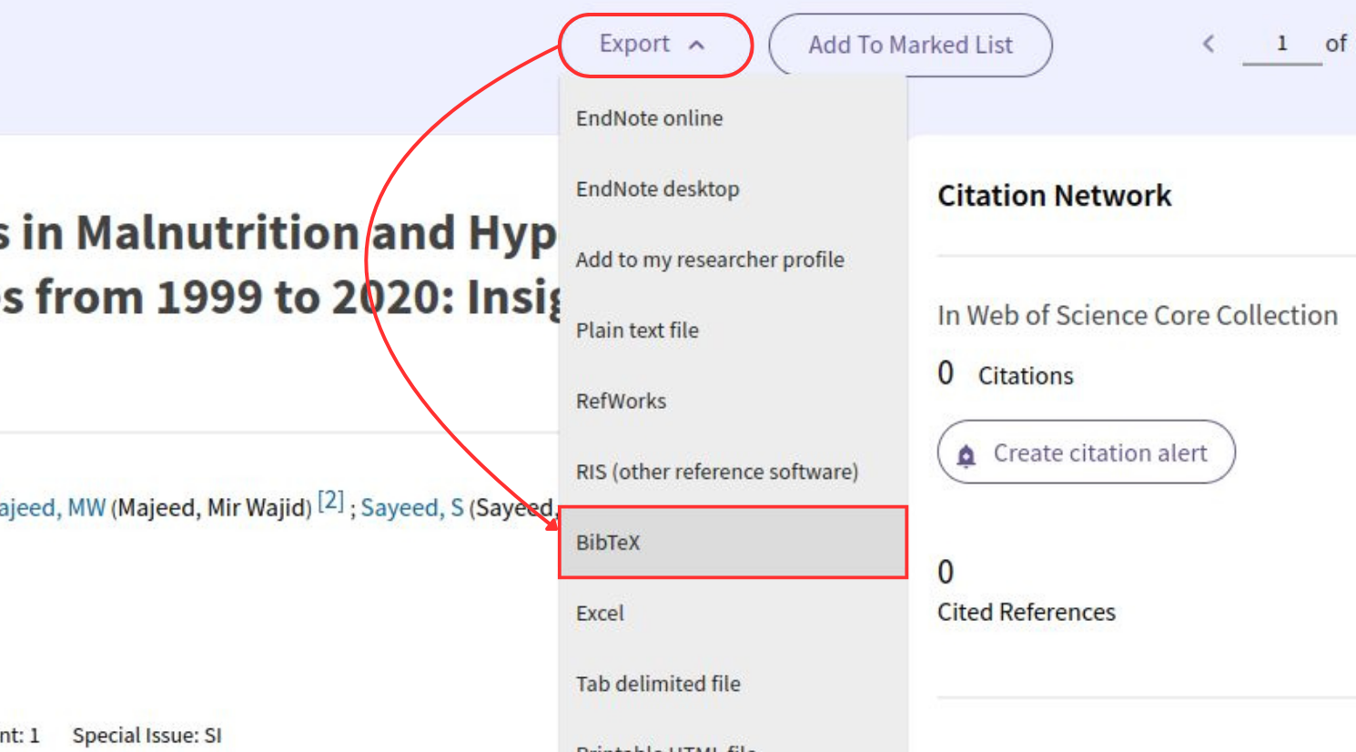 Les options d'exportation